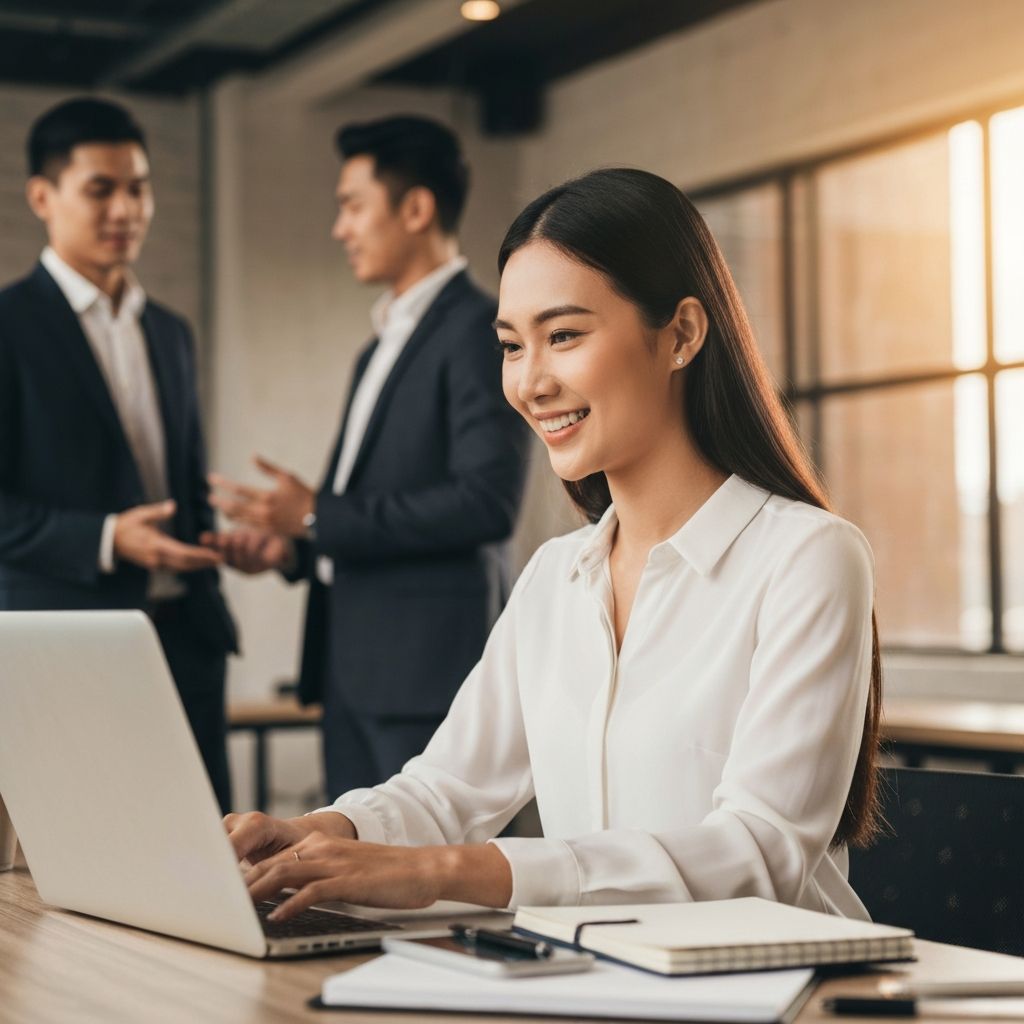 Legal professional doing research on a laptop